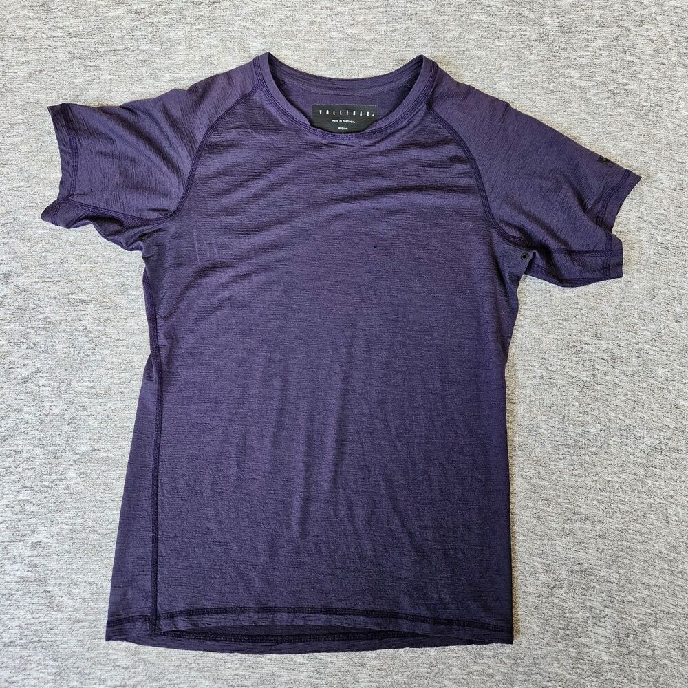 Vollebak Men's Merino Wool T Shirt Short Sleeve Purple Sz M Vented Performance